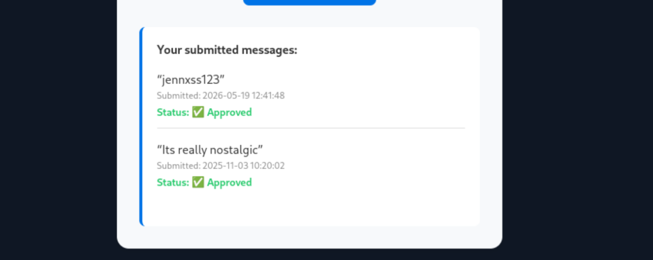 farewell message accepted successfully